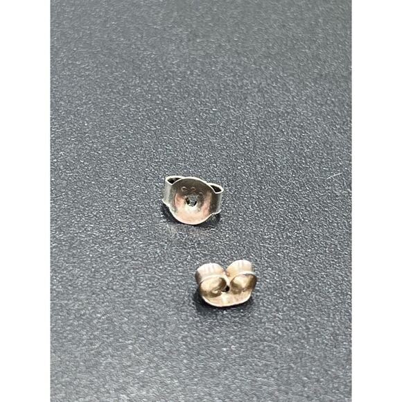 M Designer Signed Sterling Silver Diamond Cut Rose Stud Pierced Earrings Mexico - Picture 9 of 11